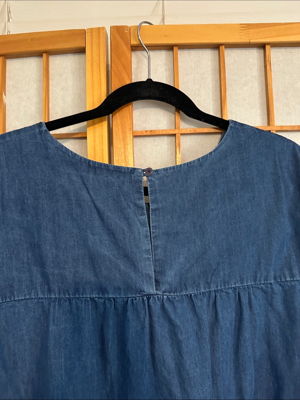 World Market Embroidered Indigo Denim Tunic Dress - Picture 4 of 5